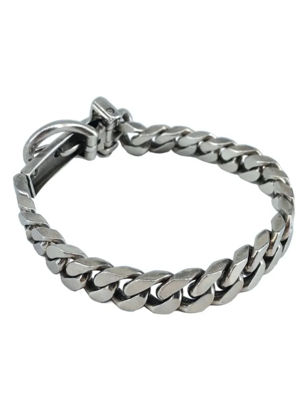 Hermes Boucles Sellier PM Chain Bracelet Cursive Silver